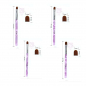 Preview: 4-piece set of gel brushes made from red sable hair - Rounded