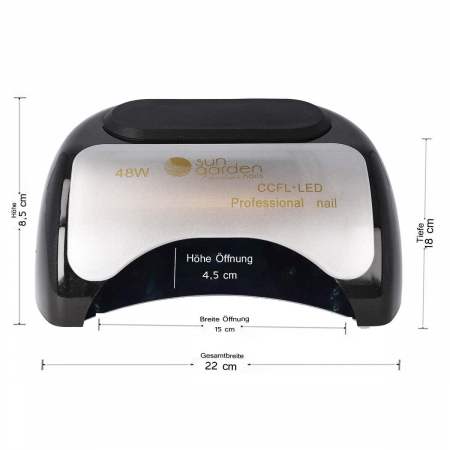Lámpara UV CCFL-LED para uñas con sensor, temporizador y reposamanos 48W - K18 Negro