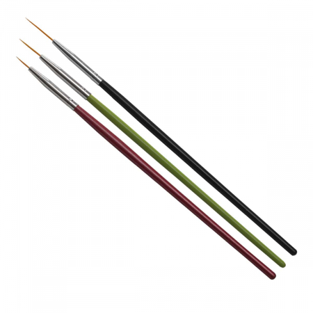 3-piece fineliner nail art brush set - Striper