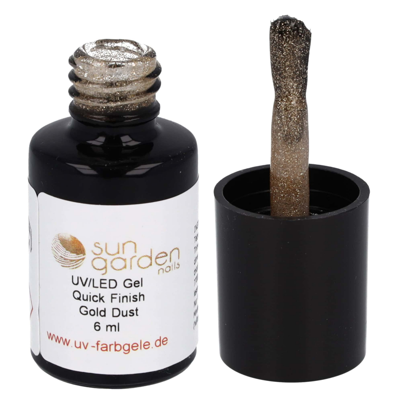6 ml Gel UV Quick Finish Bouteille pinceau - Gold Dust